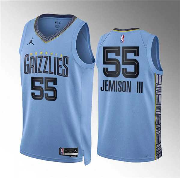 Men%27s Memphis Grizzlies #55 Trey Jemison Iii Blue Statement Edition Stitched Jersey Dzhi